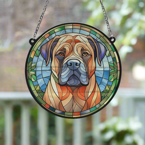 Bull Mastiff Stained Glass Effect Suncatcher